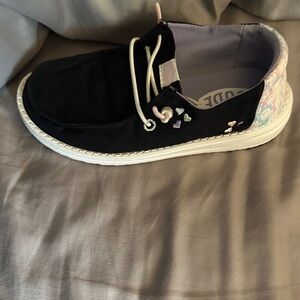 Hey Dude Kids Black Sneakers with Pastel Accents
